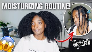 UPDATED NATURAL HAIR MOISTURIZING ROUTINE 😱‼️ [upl. by Anirtruc]