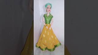 How to make Barbie dress  Easy doll dress making at home  Doll frock making [upl. by Alur]