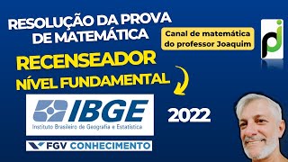 CONCURSO IBGE 2022 RECENSEADOR  NÍVEL FUNDAMENTAL  QUESTÃO 16 [upl. by Einniw]