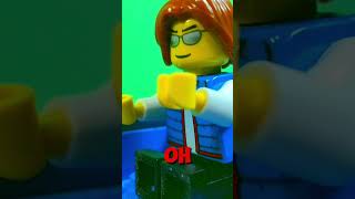 Lego Man Loses His Pin Lego Stop Motion [upl. by Einohtna]