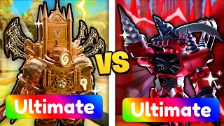 Upgraded Titan Clockman vs Upgraded Titan Drillman Toilet Tower Defense [upl. by Suoiradal]