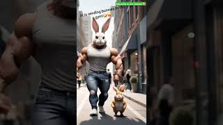 MuscleBound Bunny on the Street – Real or AIMade 😜😅😜 viralvideo viralshort [upl. by Haleigh986]