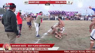 FINALSHAHKOT LIONS VS ROYAL KING USAKhadur Sahib Tarn Taran Kabaddi Cup 2019  LIVE KABADDI [upl. by Noirret]