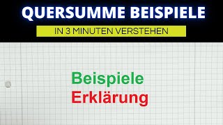 Was ist die Quersumme von 9 12 18 Beispiele [upl. by Adiam631]