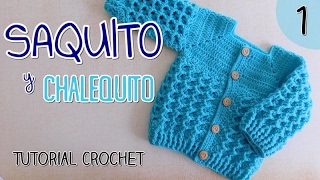 Chaquetita o chambrita tejida a crochet o ganchillo paso a paso 010 años Crochet for Baby [upl. by Nicolette243]