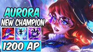 AURORA MID  NEW AMAZING CHAMPION GAMEPLAY 1200 AP  Build amp Runes Season 14  League of Legends [upl. by Savory]