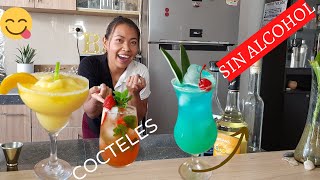 3 COCTELES SIN ALCOHOL Mocktails fáciles de preparar COCTELES PARA TODOS🍹😋 [upl. by Claudy]