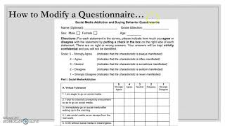 How to modify questionnaire  Quantitative Research for SHS [upl. by Loftus]