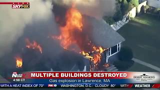 50 HOMES DESTROYED MAJOR Gas Explosion In Lawrence Massachusetts [upl. by Ijan]