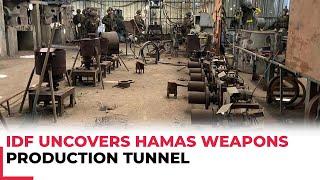 IDF uncovers Hamas weapons production tunnel in civilian area near Zeitoun Gaza [upl. by Enawyd]