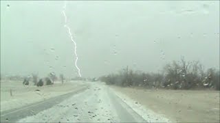 quotThunder and Icequot Thunder Sleet Storm Washington Oklahoma March 2 2014 [upl. by Assej]