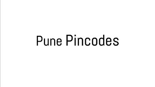 Pune Pin Code  Pune Pincode  Pin Code of Pune [upl. by Salman]