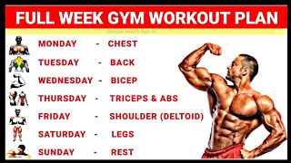 সপ্তাহের কোন দিন কোন ব্যায়াম করবেন BEST WORKOUT PLAN  Full week workout plan [upl. by Brennen]