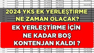 2024 YKS EK YERLEŞTİRME NE ZAMAN NE KADAR BOŞ KONTENJAN KALDI [upl. by Annodahs]