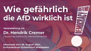 Wie gefährlich die AfD wirklich ist  Veranstaltung vom 26 August 2024 [upl. by Eyot]