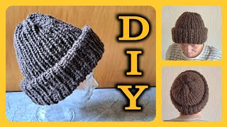 Mütze mit doppelten Umschlag stricken • DIY  Julebuergerfee [upl. by Aseefan]