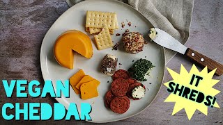 How To Make Vegan Cheddar Cheese  Firm Shreddable and Meltable [upl. by Nanci]