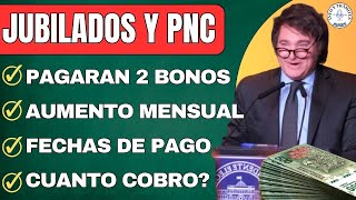 DOS BONOS confirmados y AUMENTO MENSUAL JUBILADOS PNC Y PUAM  bono en enero 2024 👉🏼 fechas de pago [upl. by Yklam]