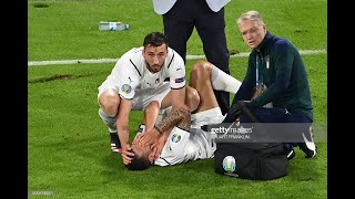 Leonardo Spinazzola Injury Belgium vs Italy 12 [upl. by Nosnej]