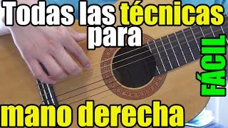 Clases de guitarra para principiantes 5 Como tocar con la mano derecha Fácil y básico [upl. by Lai818]