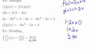 113 Algebraic Operations on Functions [upl. by Assilav]