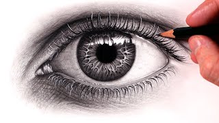 How to Draw a Realistic Eye  Step by Step Tutorial [upl. by Whitman]