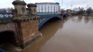 River Trent in Flood at Trent Bridge Nottingham [upl. by Woolcott851]