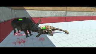 Ankylosaurus vs Woolly Rhino Animal Revolt Battle Simulator [upl. by Jurgen584]