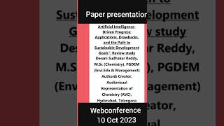 4Best papers accepted for presentation webconference10 Oct 2023 conference [upl. by Luing219]