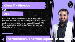 Calculate the compressional force required to prevent the metallic rod of length l cm and cross [upl. by Arundell641]