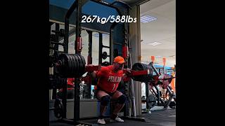 Squat from Pins 267kg588lbs attempt [upl. by Nyrem209]