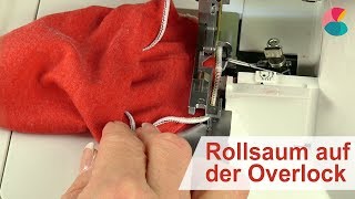 Rollsaum auf der Overlock Teil 1  Courleysde [upl. by Eelik]