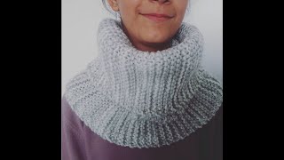 Snood xxl tour de cou adulte au tricot facile et rapide à faire [upl. by Nanreik]