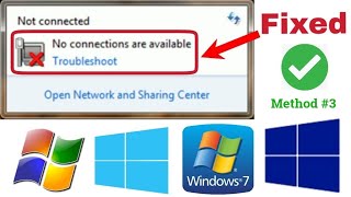 NOT CONNECTED No Connections Are Available Windows 7810 Method 3 Working in 2021 [upl. by Vonny23]