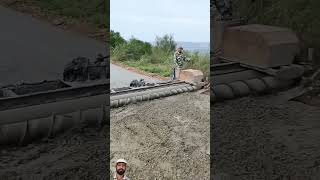 Concrete pavement work single rollers construction [upl. by Al15]