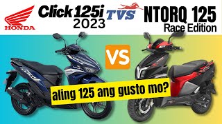 Honda Click 125i 2023 vs TVS NTORQ Race Edition  Side by Side Comparison  Quick Specs amp Price [upl. by Nnor]