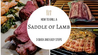 How to Grill a Saddle of Lamb  Double Loin Back Strap COOKIN WITH SURFINSAPO [upl. by Witkin]