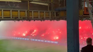 Rangers Fans Pyro Show Over 7000 supporters from Glasgow have traveled to Birmingham friendly game [upl. by Fugere814]