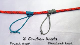 2 Useful Rope Grabbing Friction Knot prusik klemhiest knots [upl. by Annecorinne]