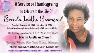 Live Stream of Funeral Service for Brenda Ianthe Yearwood [upl. by Bryn]