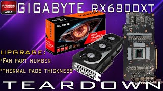 GIGABYTE RX 6800XT  RX 6900 XT Gaming OC 11gb  DISASSEMBLYTEARDOWN HOW TO CHANGE FAN amp REPASTING [upl. by Inohtna808]