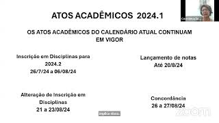 novo calendário acadêmico 20241 [upl. by Aysan]