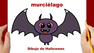 Cómo dibujar un murciélago de Halloween  Dibujos de Halloween Fáciles [upl. by Vivianna982]