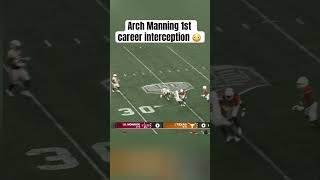 Arch Manning 1st career interception 😳 tiktok collegefootball [upl. by Zap]