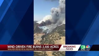 Ridge Fire burns 2500 threatens structures in Northern California [upl. by Ylaek517]