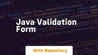 java validation form [upl. by Ines881]