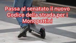 APPROVATO IL NUOVO CODICE DELLA STRADA PER I MONOPATTINI [upl. by Frederico]