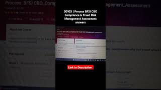 50103  Process BFSI CBO Compliance amp Fraud Risk Management Assessment answers [upl. by Leiahtan375]