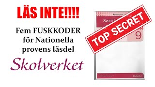 Fem FUSKKODER för Nationella Provens läsförståelse [upl. by Busch830]