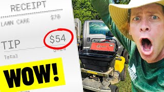 Lawn Customer Leaves Big Tip  Day in the Lawn Care Life [upl. by Tamarra]